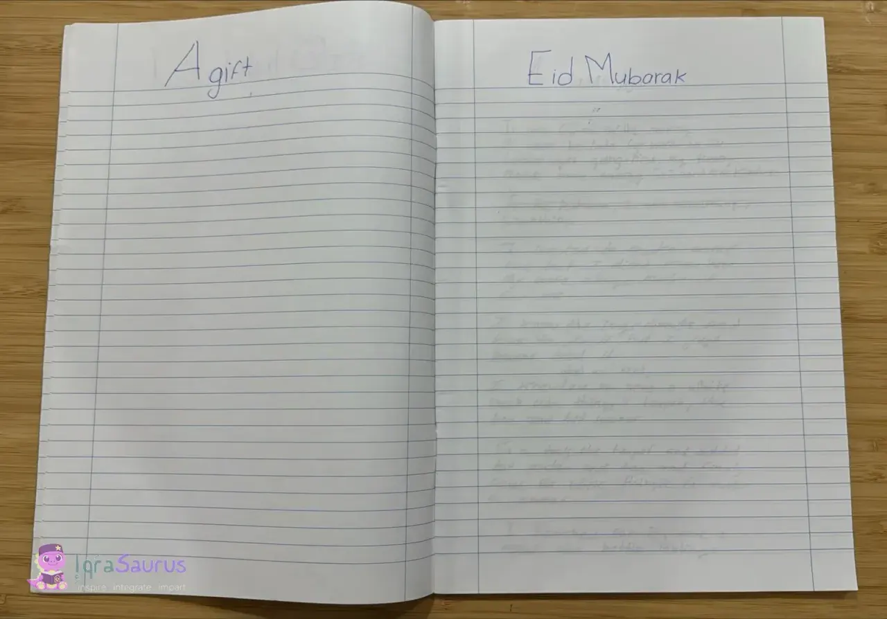 An open spread of two empty lined pages, each with only a heading.